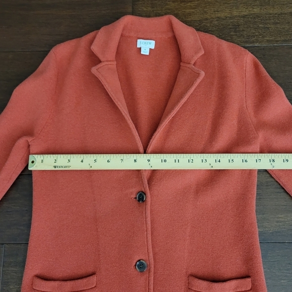 J. Crew Sweater Blazer Women's Size S Style G9309 Stretch Knit Button-Up Orange - Picture 6 of 8